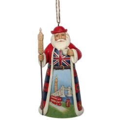 Santas Around The World British Hanging Santa Claus - 10cm