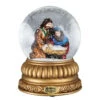 Holy Family Snow Glow Glass Ornament - 13cm