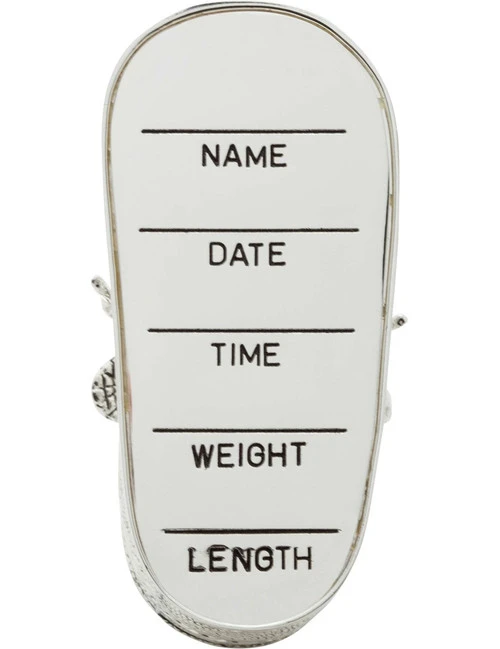Silver Birth Record Baby Shoe - 7cm - Image 2