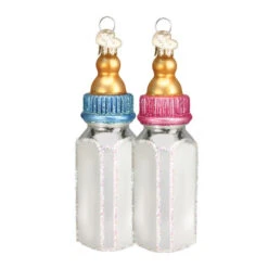 Baby Bottle Glass Ornament - 10cm