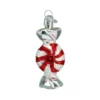 Red White Glass Peppermint Candy Ornament - 6cm