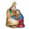 Glass Holy Family Ornament - 9.5 Cm