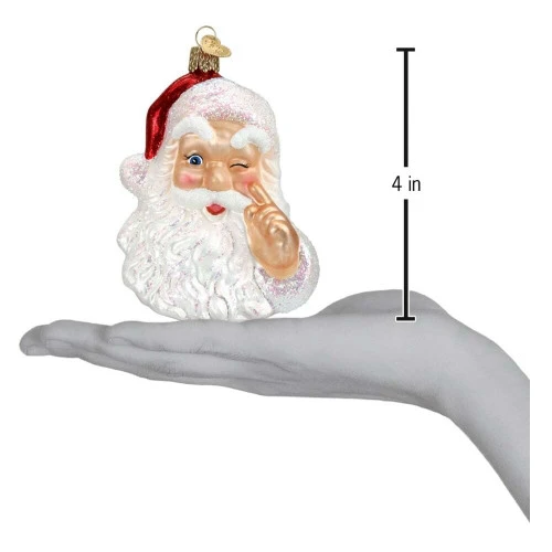 Night Before Christmas Santa Glass Ornament - 10cm - Image 3
