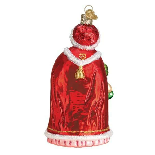 Mrs Claus With Elf Glass Ornament - 13cm - Image 2