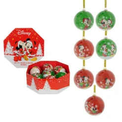 Mickey And Minnie Baubles (Set Of 7) - 7cm