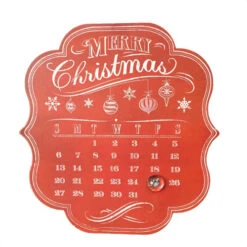Red Metal Magnet Advent Calendar - 34cm