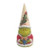 Dr Seuss The Grinch Gnome Holding Present - 14cm