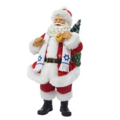 Fabriche Santa Claus Holding Dreidel - 28cm