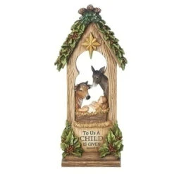 Roman Nativity Stable With Baby And Animals - 20cm