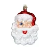 Winking Santa Claus Glass Ornament - 12cm