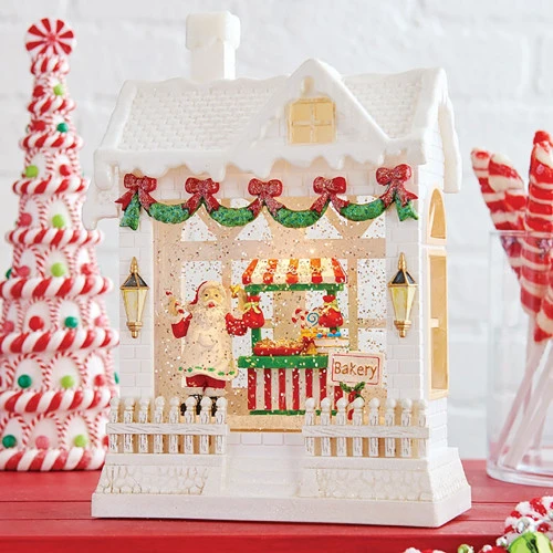 RAZ Baking Santa Lighted Water House - 25cm - Image 2