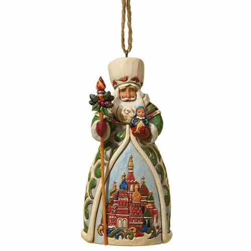 Santas Around The World Russian Hanging Santa Claus - 12cm