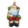 Santa Claus Covid Vaccinated Glass Ornament - 12.5cm