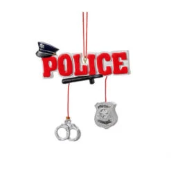Police Hanging Christmas Ornament - 14cm