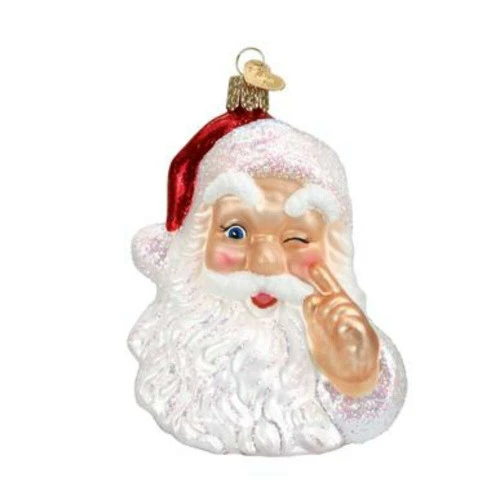 Night Before Christmas Santa Glass Ornament - 10cm