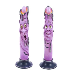 LED Haunted Ghost Face Purple Candle Lights - 32cm